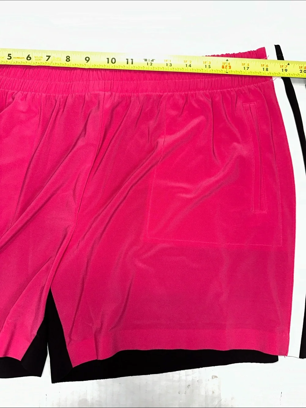 Norma Kamali Pink Black Shorts Side Stripe Stretchy Comfy Womens‎ Large
